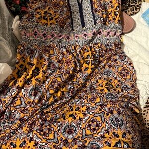 Floral Patterned Yellow Dress